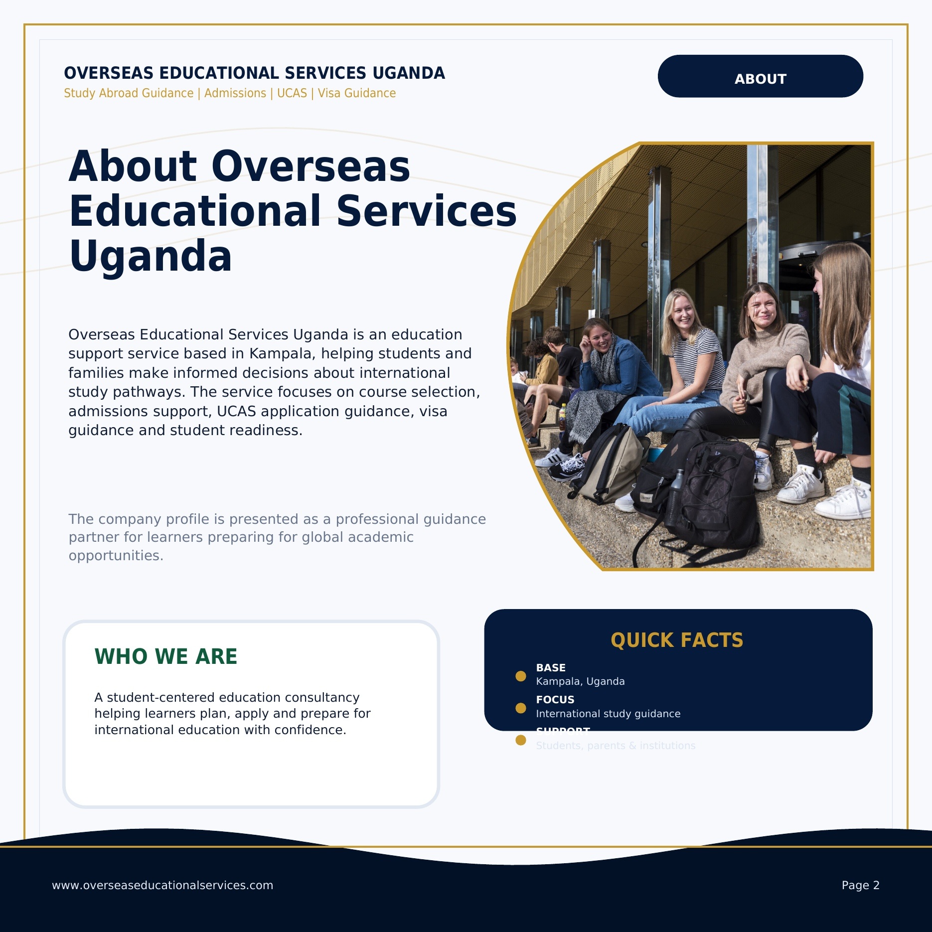 Company overview page